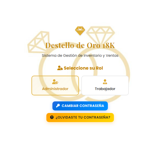Formulario de ingreso para administrador con usuario y contraseña