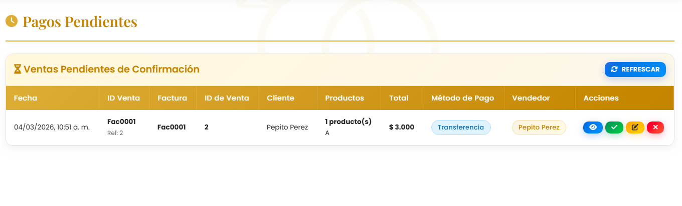 Listado de ventas con saldo pendiente para seguimiento