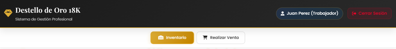 Dashboard con accesos a ventas e inventario
